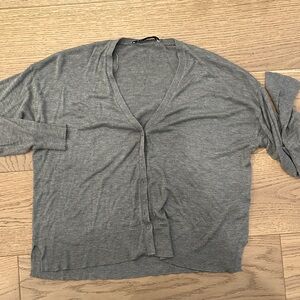 Zara Heather Gray Knit Cardigan